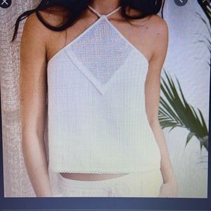 Aerie Cream Halter Top w/rope ties size medium